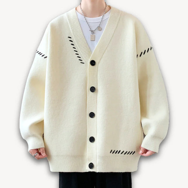 Men's Knitted Cardigan Sweater Wool Blend