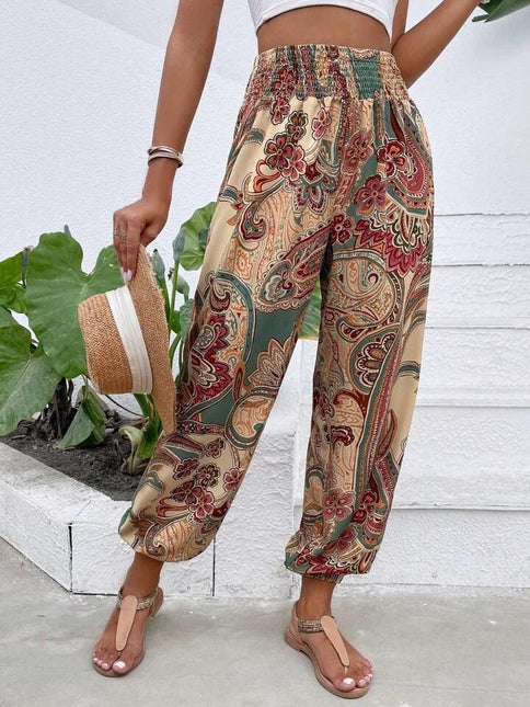 Women's Harem Trousers Bohemian Elephant Print