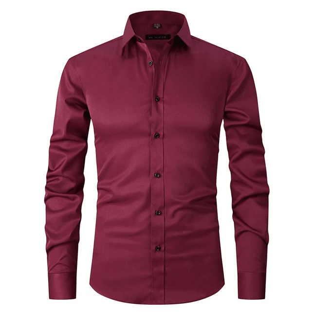 Men's Long Sleeve Slim Fit Shirt with Contrast Buttons