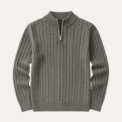 Men's Cable-Knit Quarter Zip Jumper