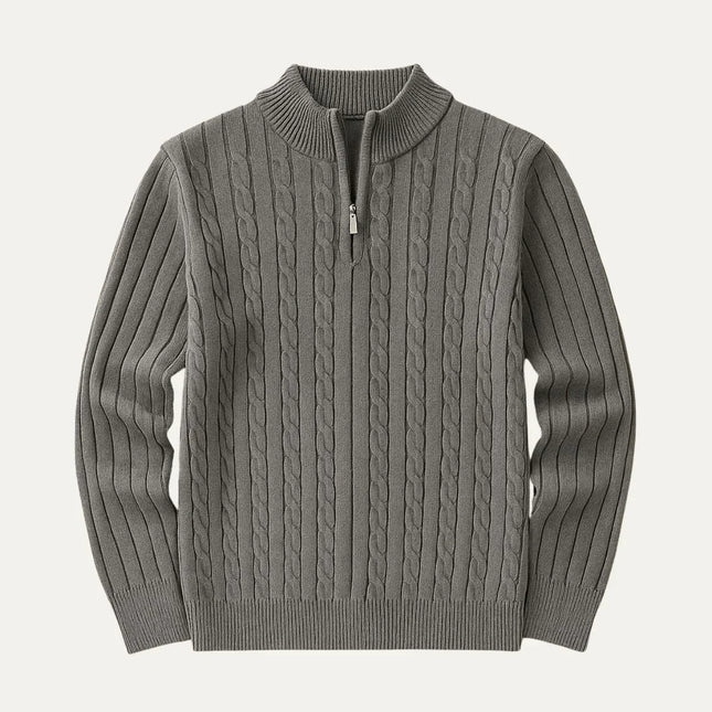 Men's Cable-Knit Quarter Zip Jumper