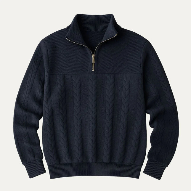 Men's Cable Knit Half Zip Jumper