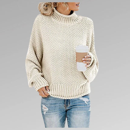 Women's Knit Long Sleeve High Neck Sweater