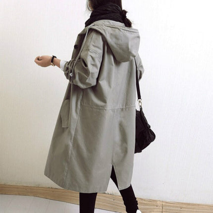 Women's Hooded Trench Coat Lightweight Stylish