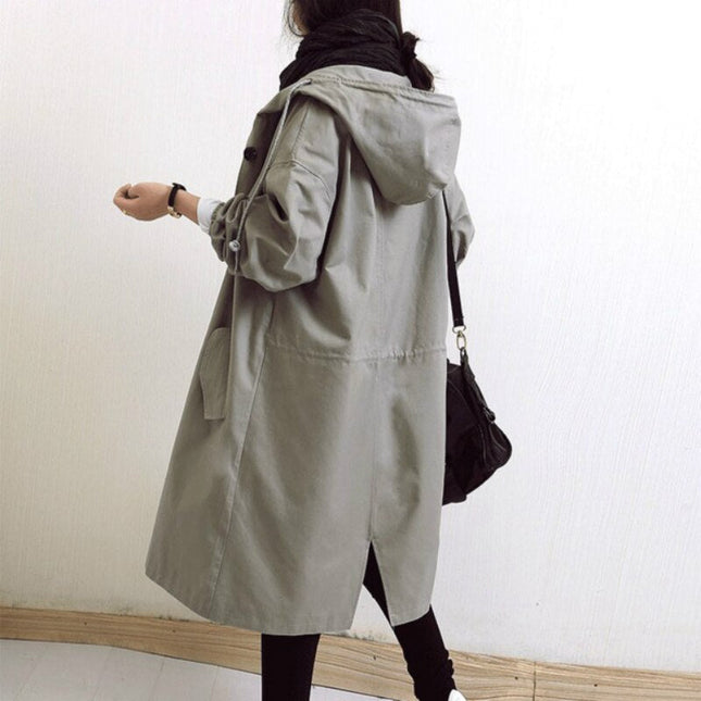 Women's Hooded Trench Coat Lightweight Stylish