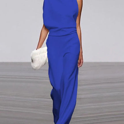 Women's Sleeveless Jumpsuit - Elegant Formal One-Piece Outfit