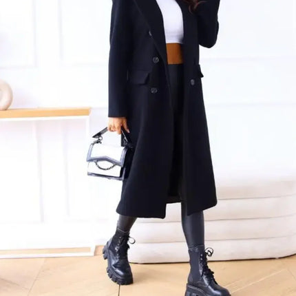 Women's Long Trenchcoat Elegant Fitted