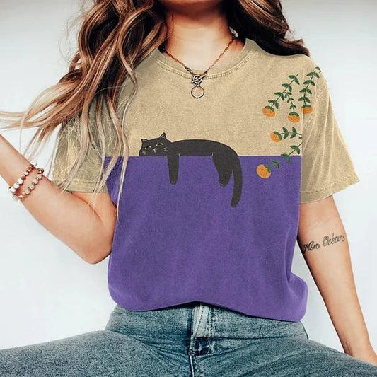 Women's Graphic T-Shirt Two-Tone Style