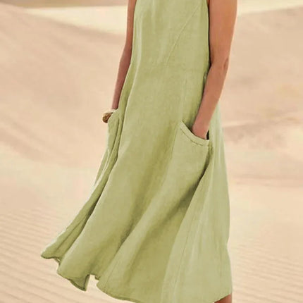 Women's Summer Maxi Dress with Long Sleeves - Modern Style