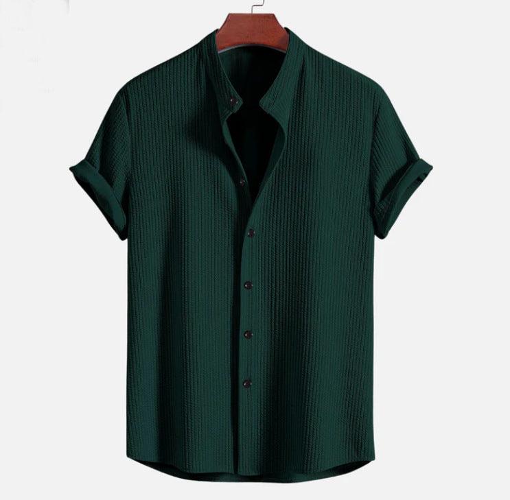 CoastalEase Men’s Summer Short Sleeve Shirt | Relaxed Fit Lightweight Top in Solid Colors - northernnomad