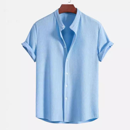 CoastalEase Men’s Summer Short Sleeve Shirt | Relaxed Fit Lightweight Top in Solid Colors - northernnomad