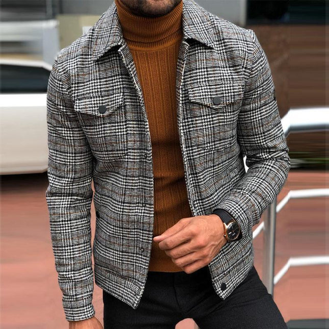 Men's Reversible Plaid Jacket Slim Fit