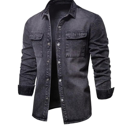 Men's Casual Long Sleeve Denim Shirt