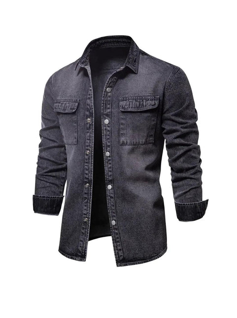 Men's Casual Long Sleeve Denim Shirt