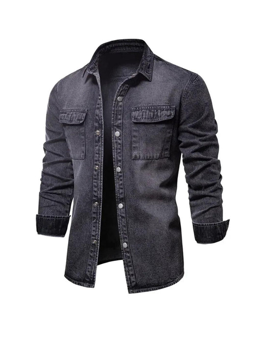 Men's Casual Long Sleeve Denim Shirt