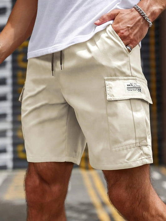 Men’s Cargo Shorts Lightweight Breathable Fabric Elastic Waist Multiple Pockets