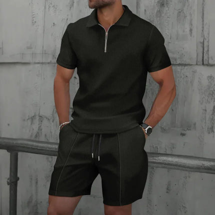 Men's Polo Shirt and Shorts Cotton Co-ord Set