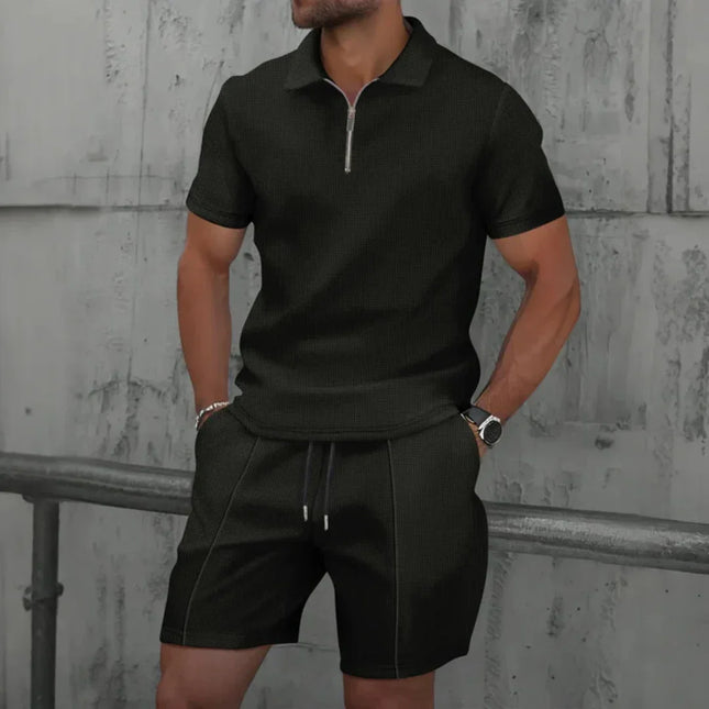 Men's Polo Shirt and Shorts Cotton Co-ord Set