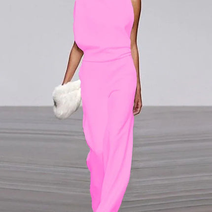 Women's Sleeveless Jumpsuit - Elegant Formal One-Piece Outfit