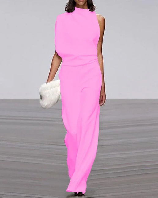 Women's Sleeveless Jumpsuit - Elegant Formal One-Piece Outfit