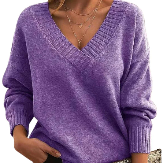 Women's V-Neck Sweater Chic Style