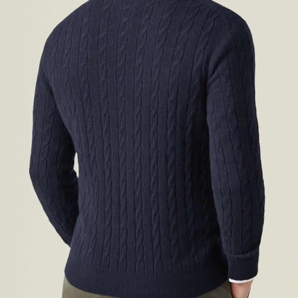 Men's Zipper Sweater Cable Knit