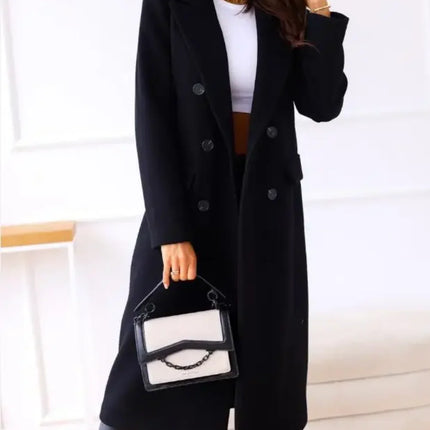 Women's Long Trenchcoat Elegant Fitted