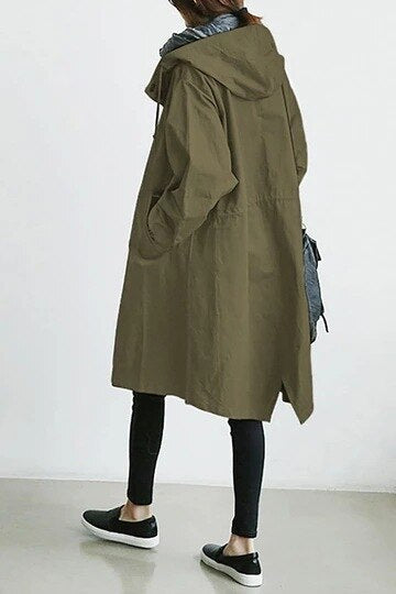 Women's Hooded Trench Coat Lightweight Stylish