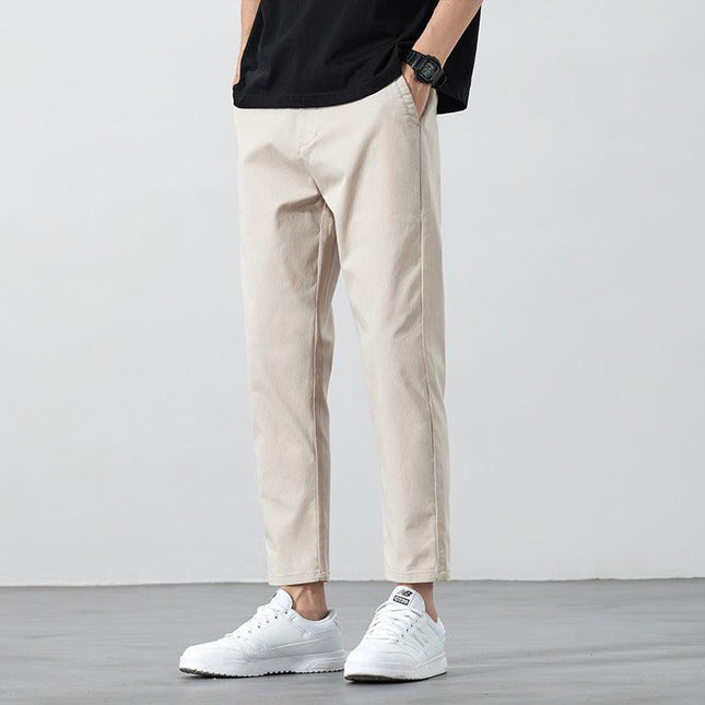 DriftEase Men’s Summer Cropped Pants | Lightweight Casual Cotton Mid-Waist Trousers - northernnomad