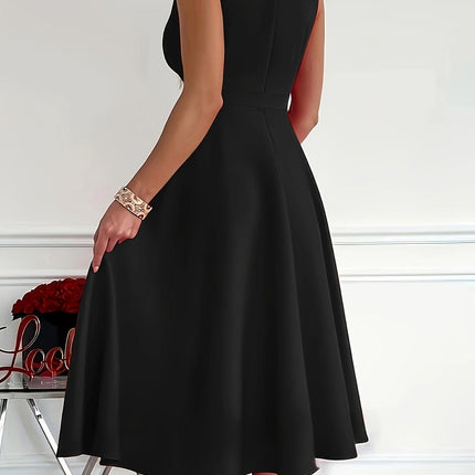 Women's V-Neck Midi Dress Elegant Style