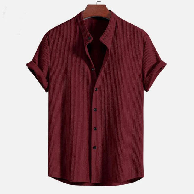 CoastalEase Men’s Summer Short Sleeve Shirt | Relaxed Fit Lightweight Top in Solid Colors - northernnomad