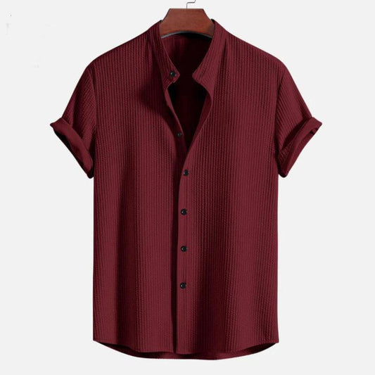 CoastalEase Men’s Summer Short Sleeve Shirt | Relaxed Fit Lightweight Top in Solid Colors - northernnomad