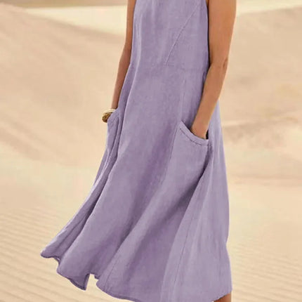Women's Summer Maxi Dress with Long Sleeves - Modern Style