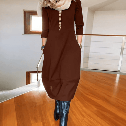 Women's Midi Dress with Pleats