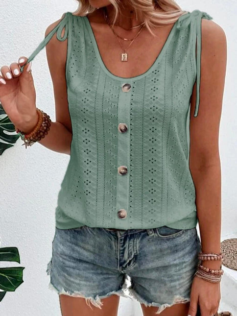 Women's Summer Tank Top with Button Detail