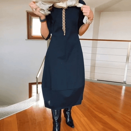 Women's Midi Dress with Pleats
