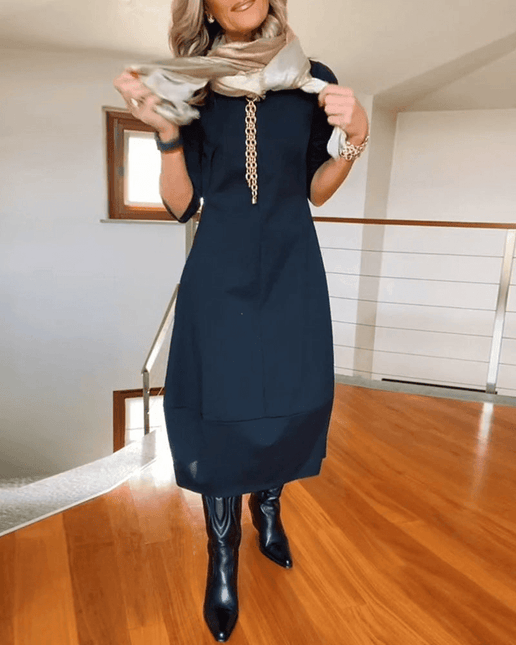 Women's Midi Dress with Pleats