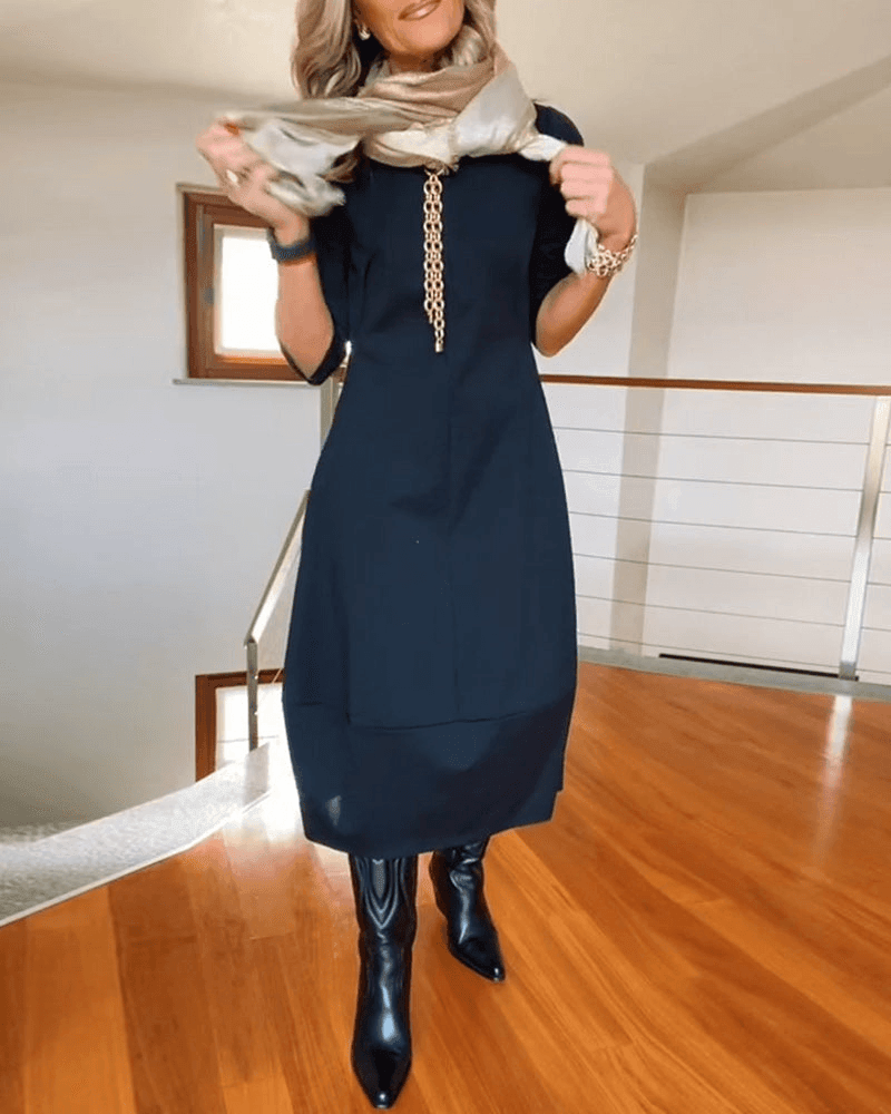 Women's Midi Dress with Pleats