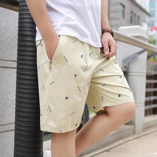 Men’s Casual Shorts Cotton Blend Knee-Length Relaxed Fit
