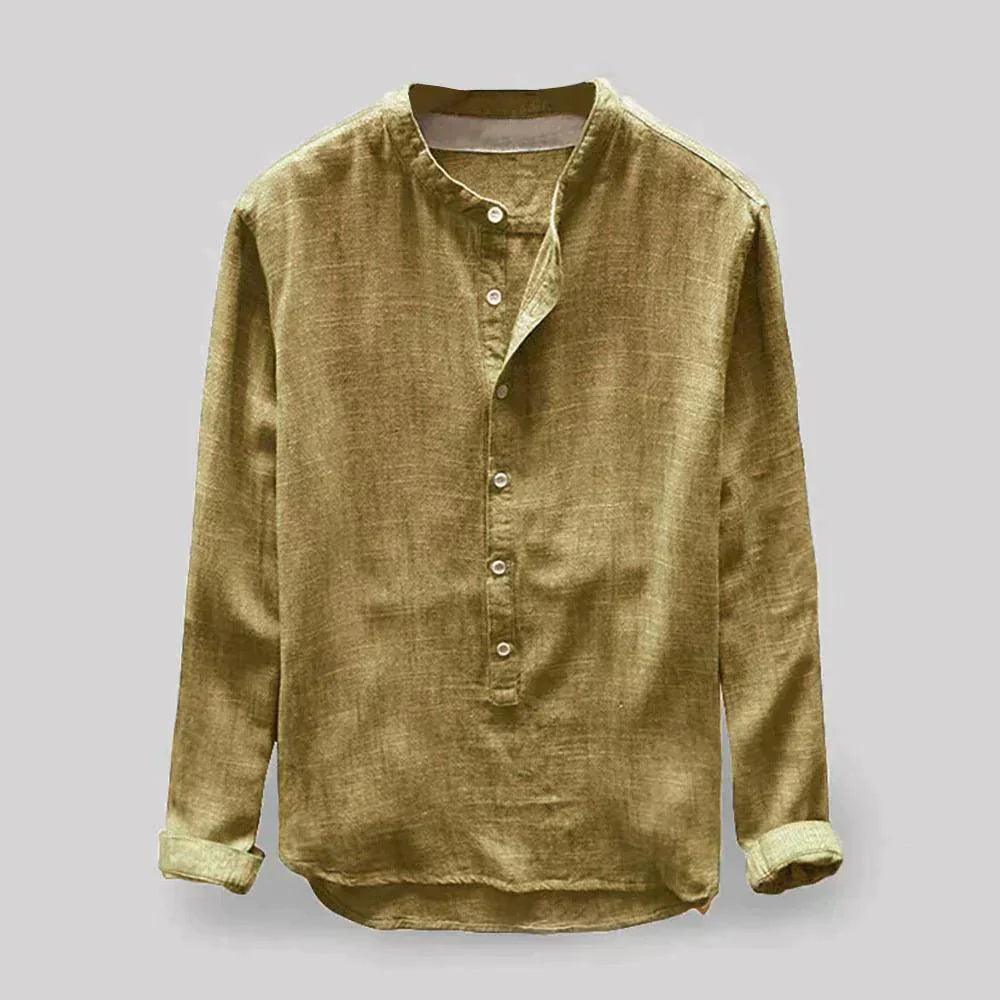 Men's Long Sleeve Button-Up Shirt Classic Style