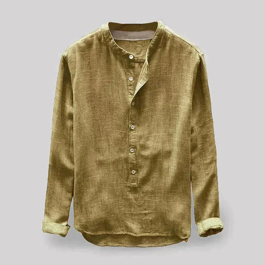 Men's Long Sleeve Button-Up Shirt Classic Style