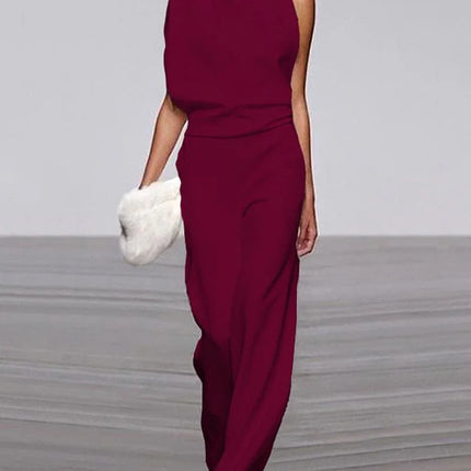 Women's Sleeveless Jumpsuit - Elegant Formal One-Piece Outfit