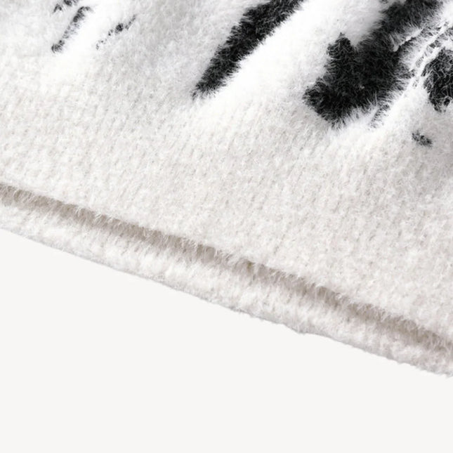 Men's Fuzzy Knit Sweater Casual Style