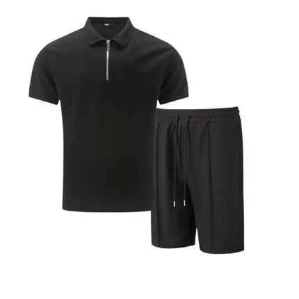 Men's Polo Shirt and Shorts Cotton Co-ord Set