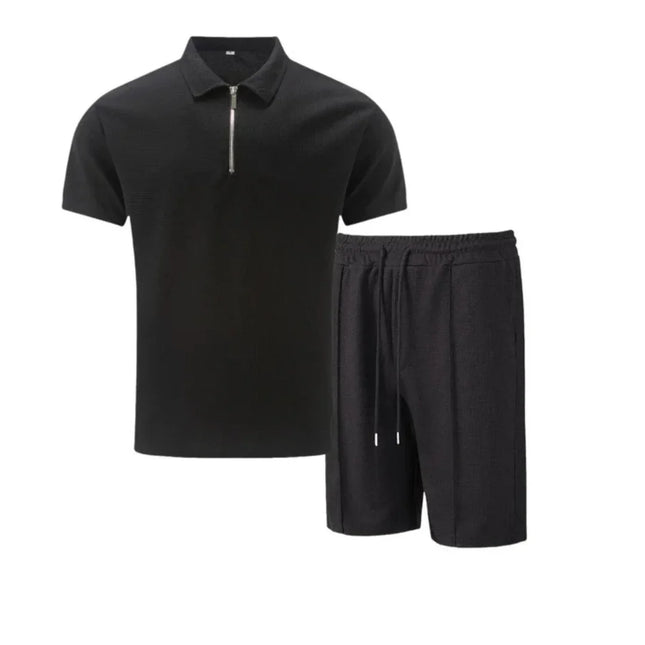 Men's Polo Shirt and Shorts Cotton Co-ord Set