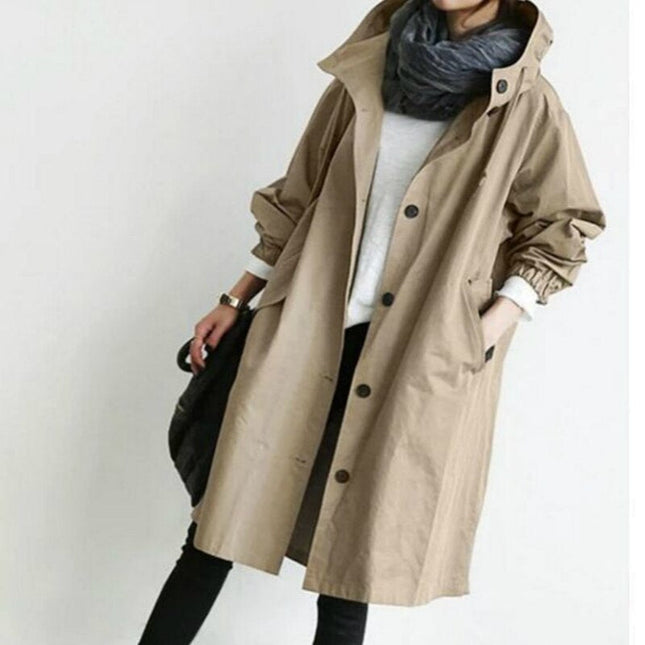 Women's Hooded Trench Coat Lightweight Stylish