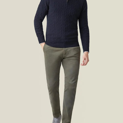 Men's Zipper Sweater Cable Knit