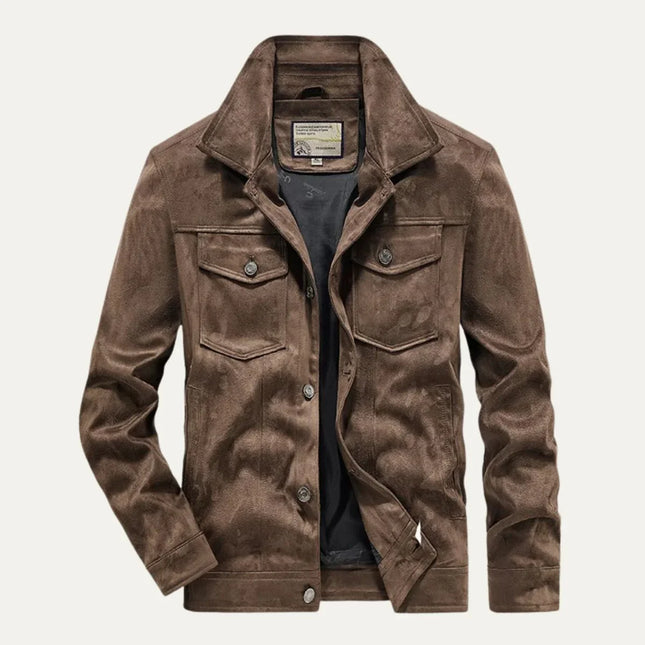 Men's Cargo Jacket Suede Vintage Lightweight