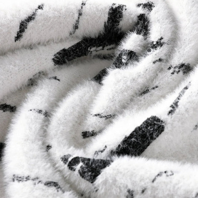 Men's Fuzzy Knit Sweater Casual Style