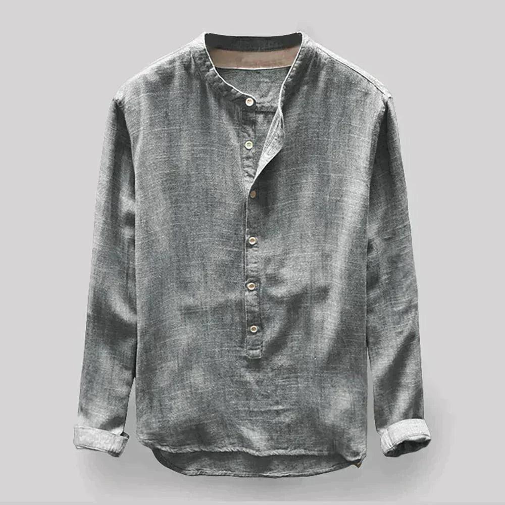 Men's Long Sleeve Button-Up Shirt Classic Style
